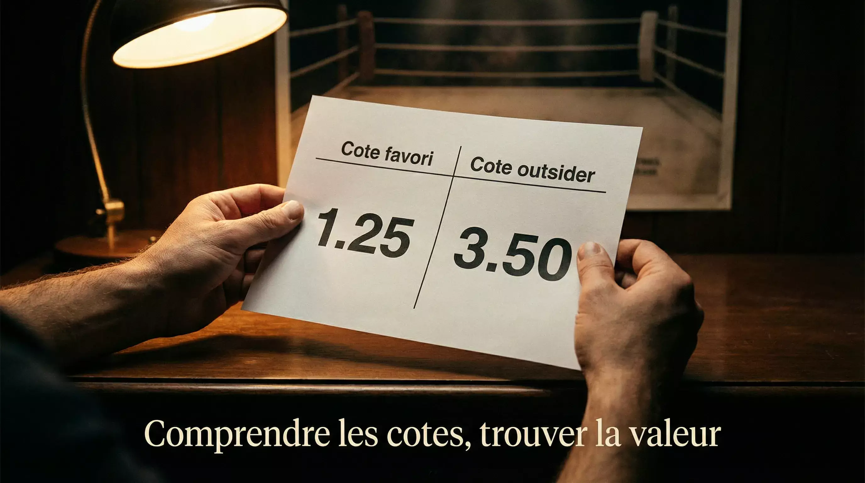 Document d'analyse avec calculs de probabilités implicites pour les cotes de boxe